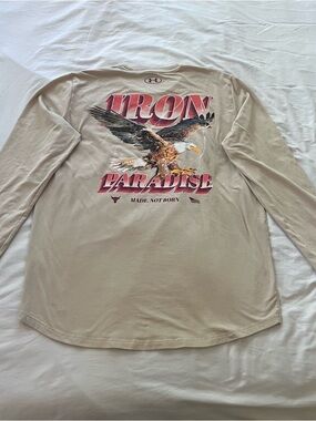 Under Armour Men’s Long-Sleeve 'Iron Paradise' Graphic Shirt - Beige and Red